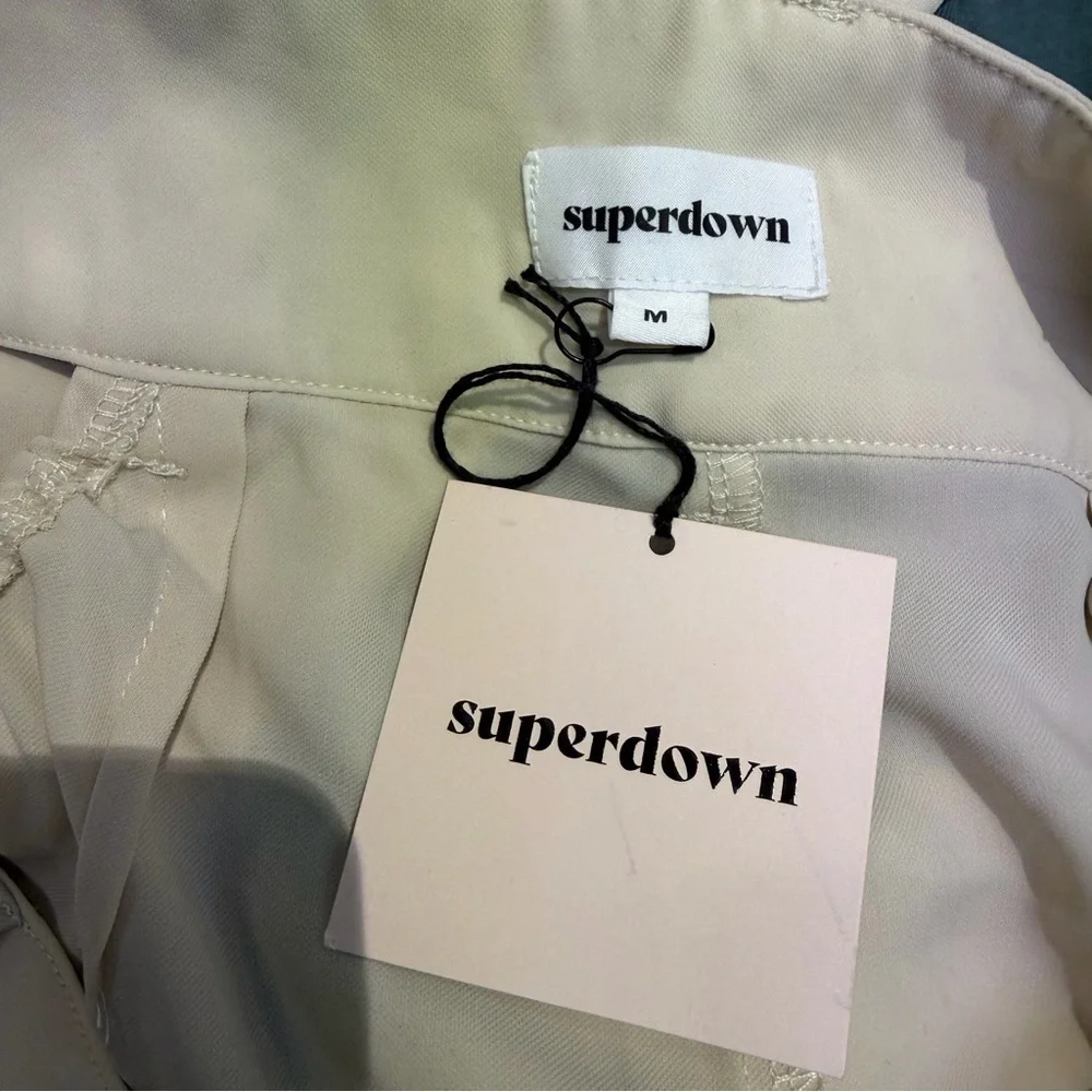 Superdown Benny pants cut out Cream Wide-Leg trousers Revolve NWT M - Picture 9 of 9